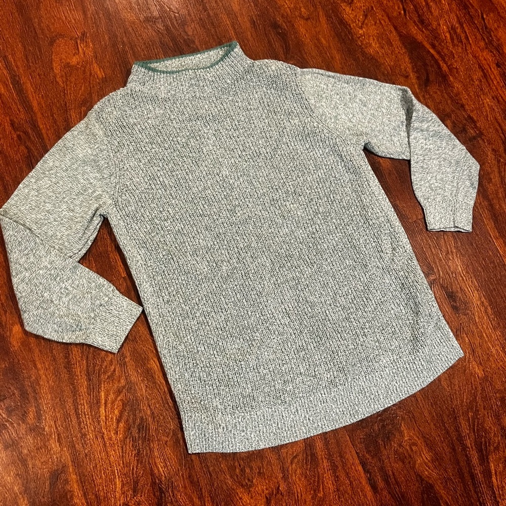 Loft sweater tunic length high neck size XL green white